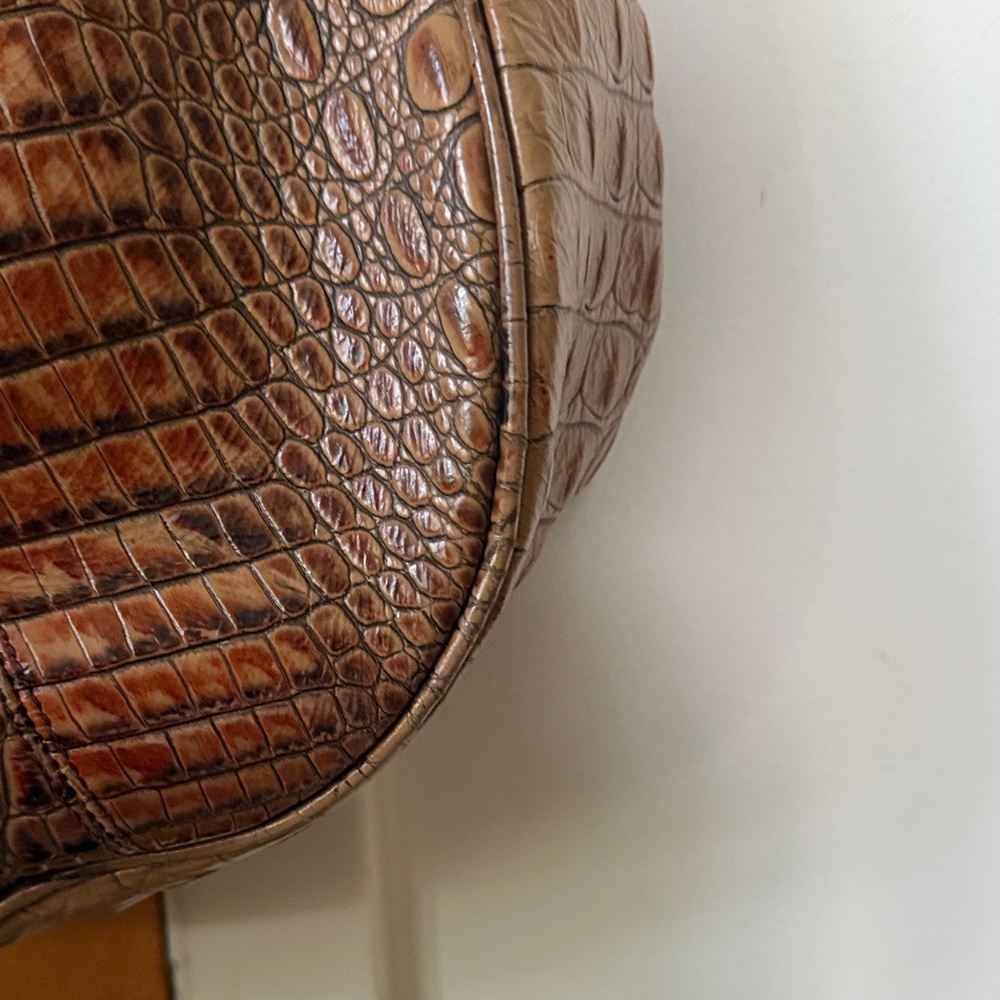 Brahmin Brown Crocodile like Embossed leather Bag - Picture 7 of 14
